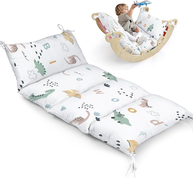 BLUEWUD Cushion for Climbing Arch, Montessori Philosophy Soft and Non-Slip Pillow for Kids, Pikler Cushion for Reading, Playing, Games, Parties (Dinosaur) - Image 1